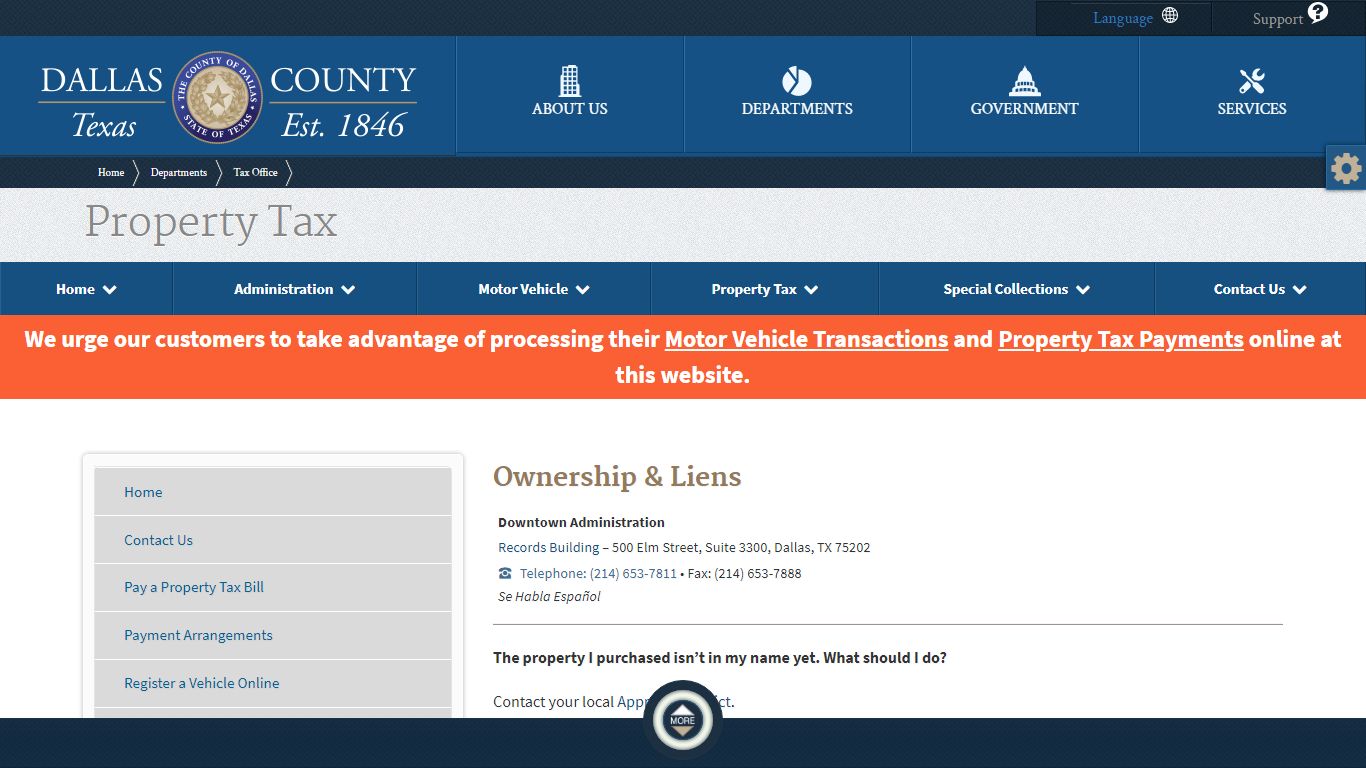 Tax Office | Ownership & Liens - Dallas County